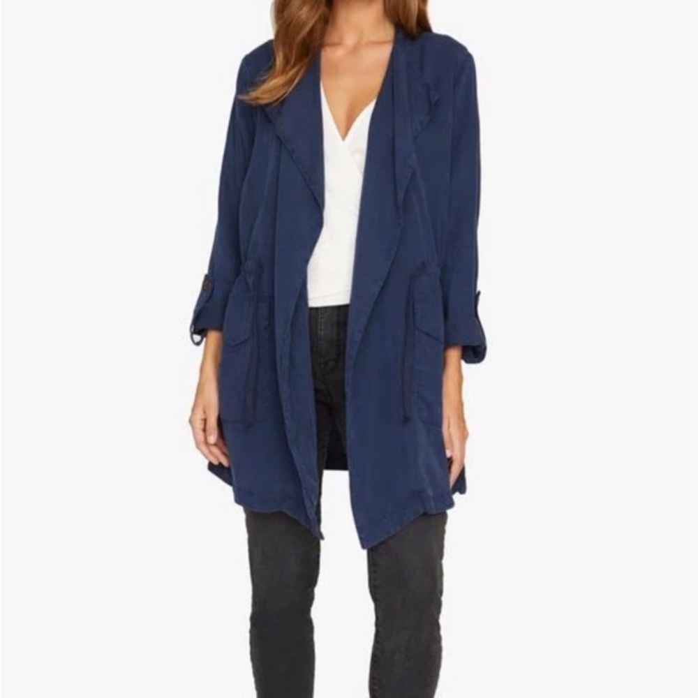 Anthropologie Sanctuary Cloudscape Navy Draped Jacket - 3X